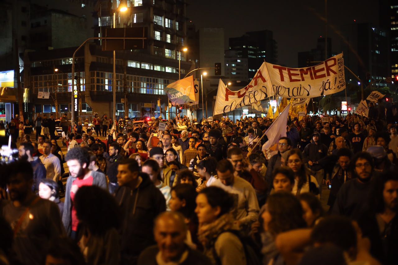 Em SP, 20 mil protestam contra o golpe e pedem eleições diretas
