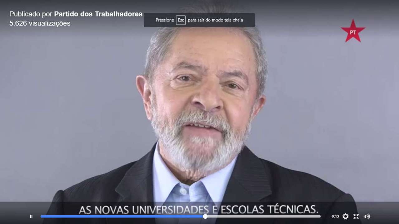 Veja: Lula envia mensagem ao povo brasileiro