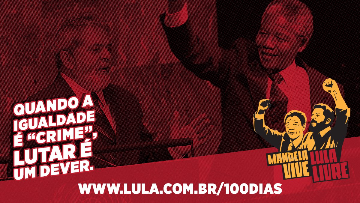 Baixe aqui os cards “Mandela Vive, Lula Livre”