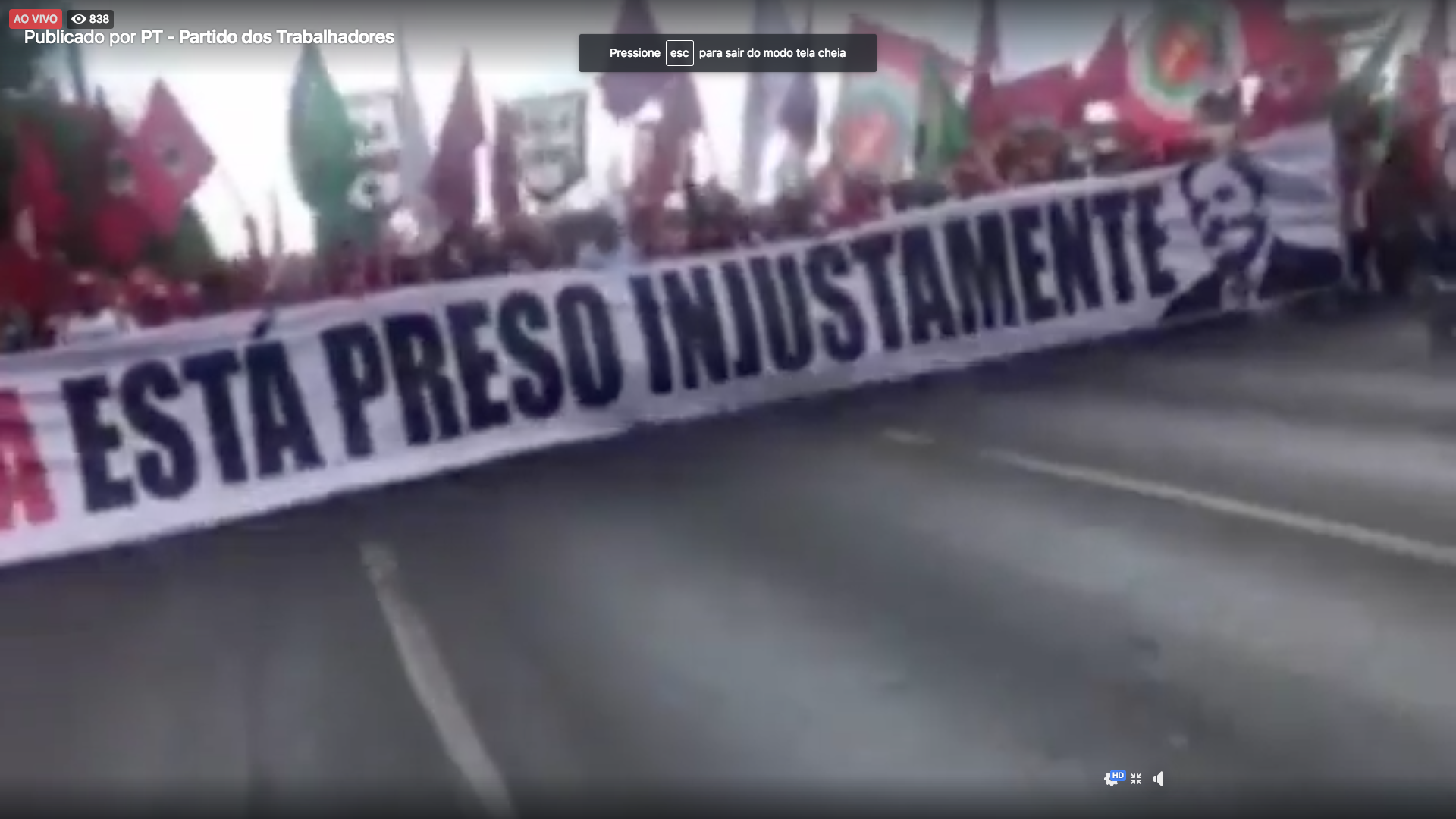 Assista: Marcha Nacional Lula Livre caminha até o TSE