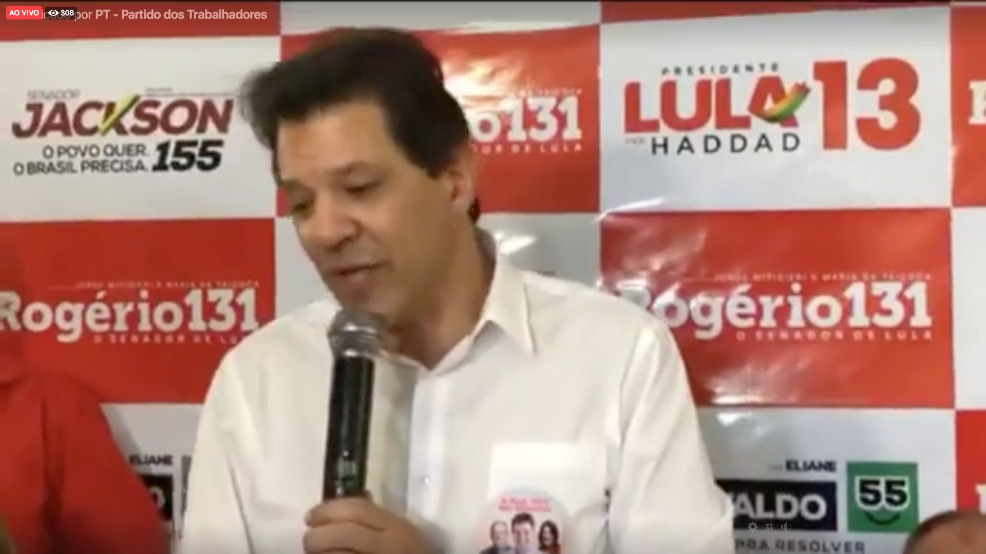 Assista: Coletiva de Fernando Haddad, vice de Lula, em Sergipe