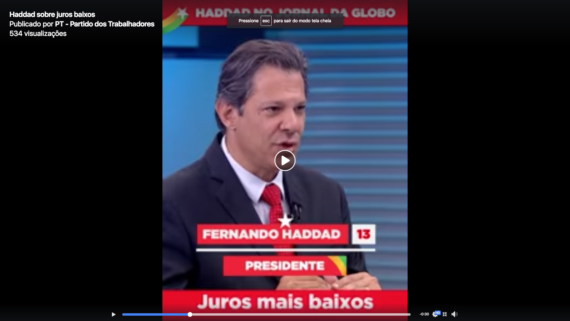 Assista: Haddad fala sobre juros baixos