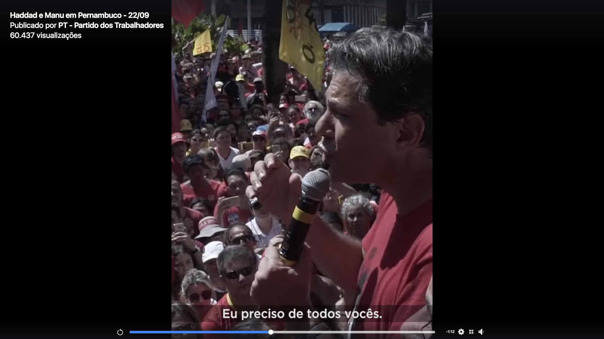 Assista: Discurso de Fernando Haddad em Pernambuco