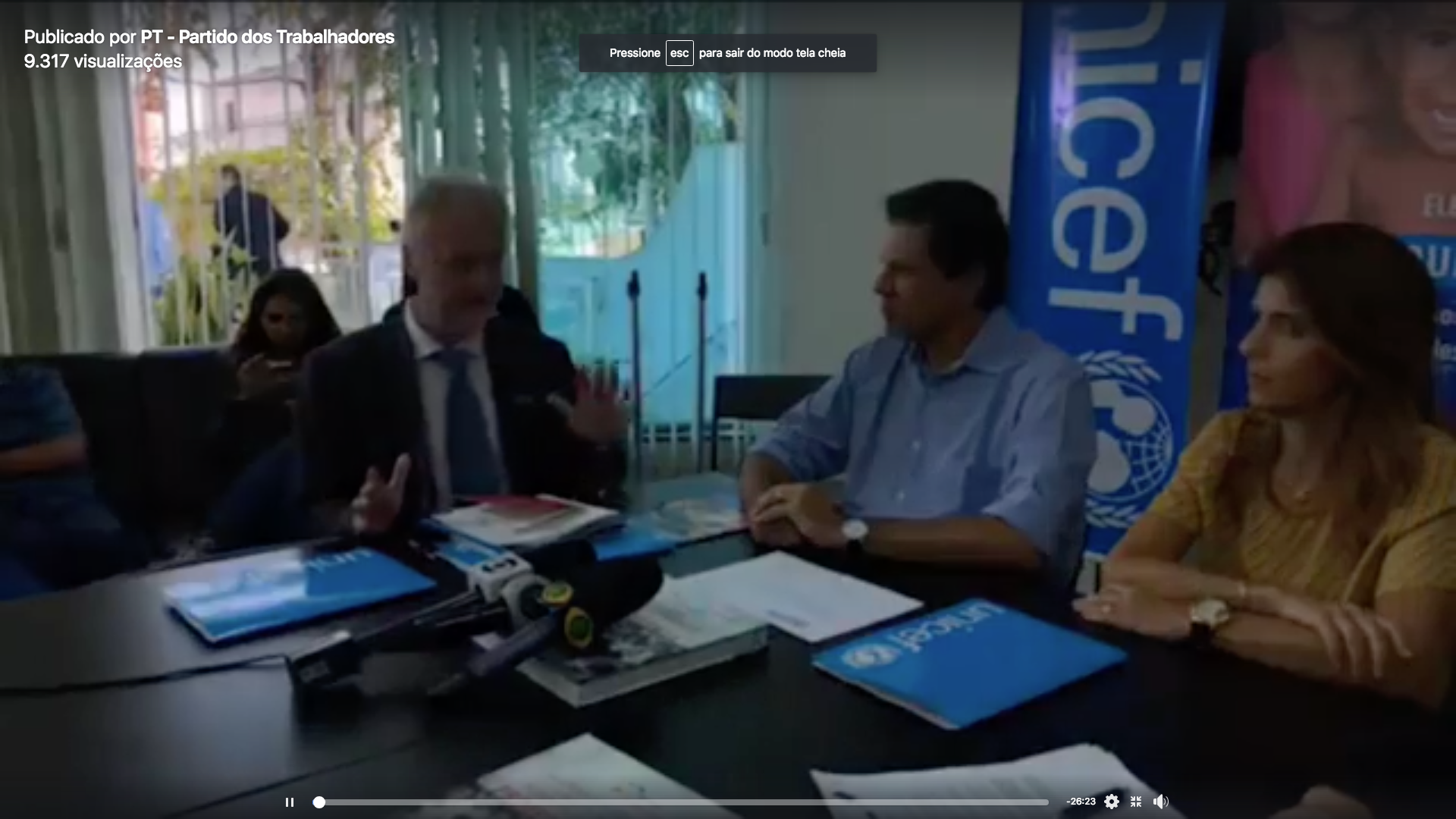 Assista: Encontro de Haddad com UNICEF e RNPI