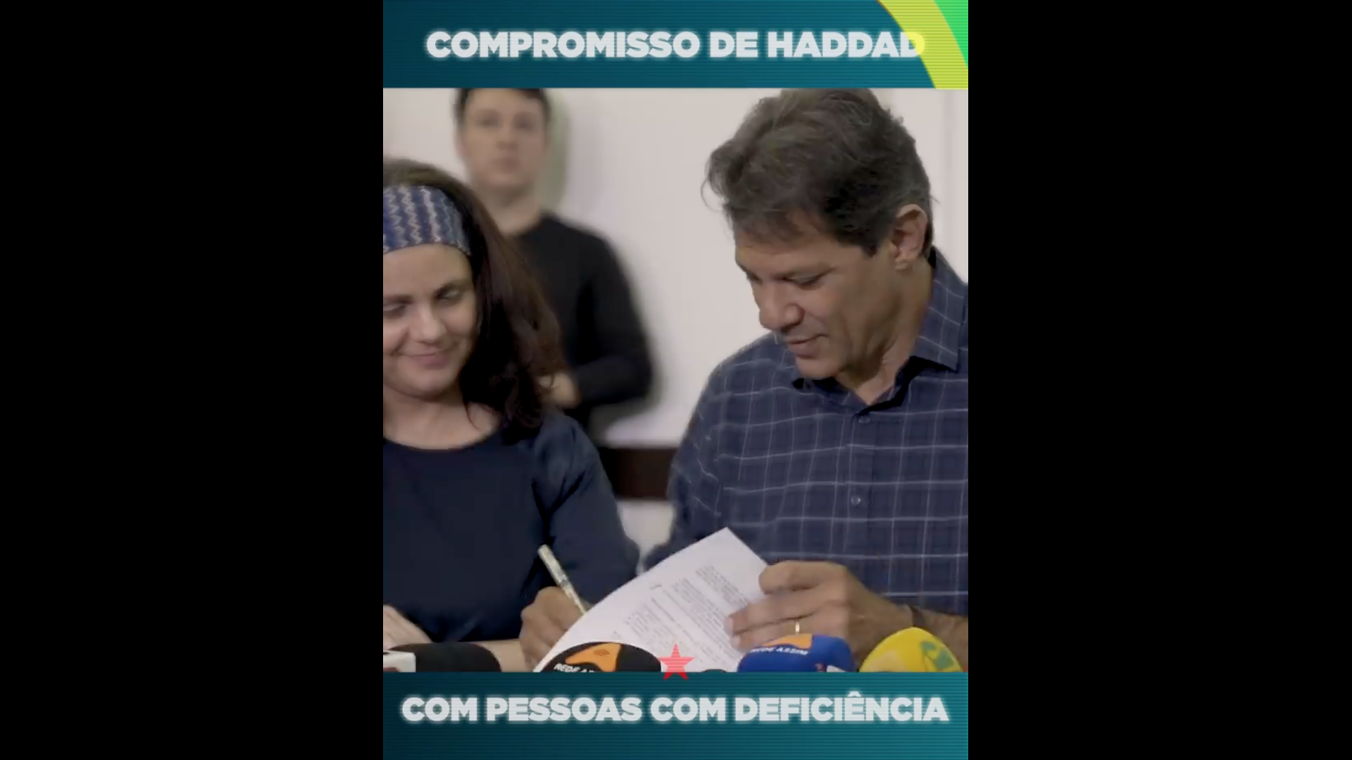 Assista: Haddad firma compromisso para pessoas com deficiência