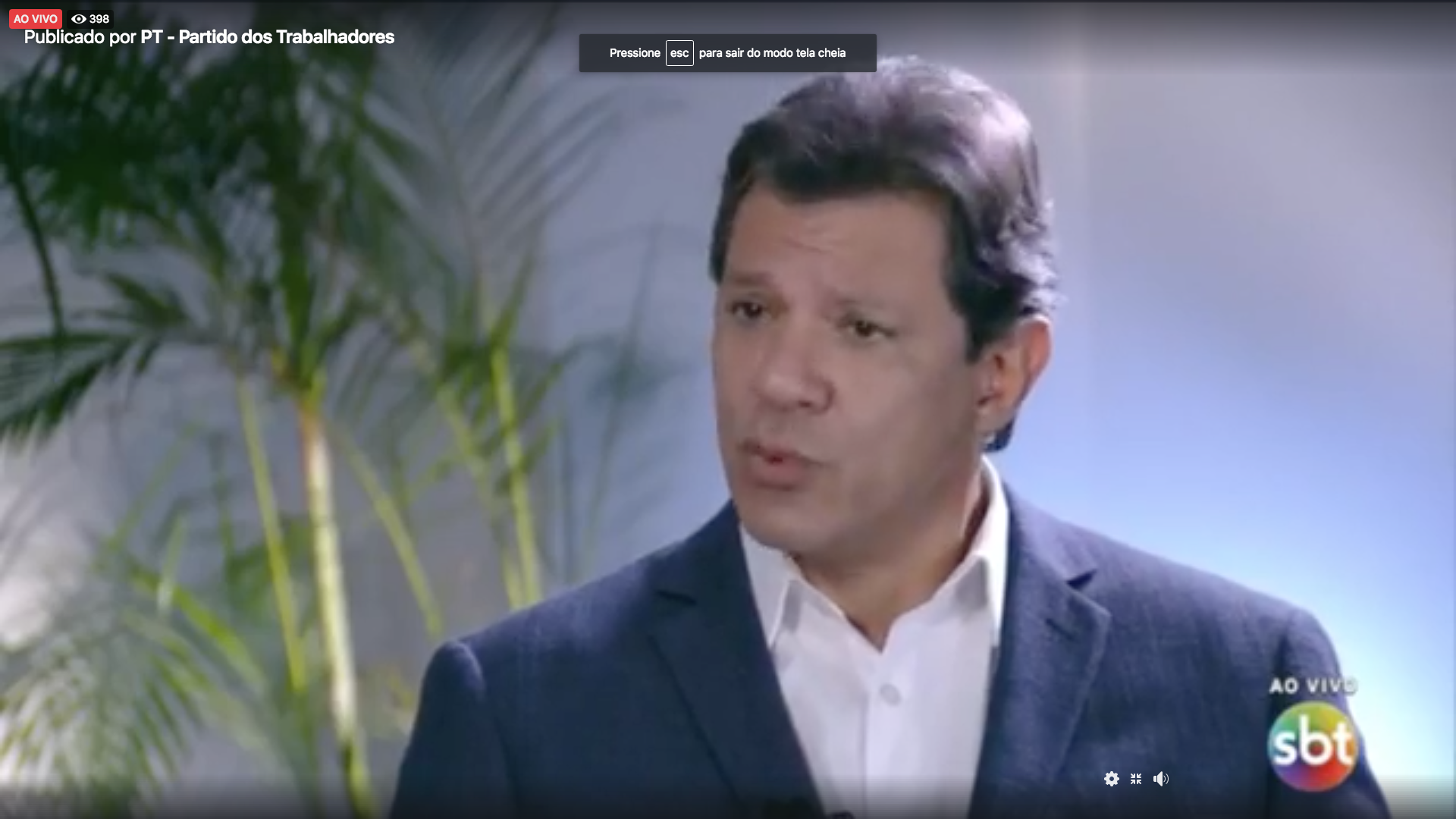 Assista: Fernando Haddad em entrevista ao SBT