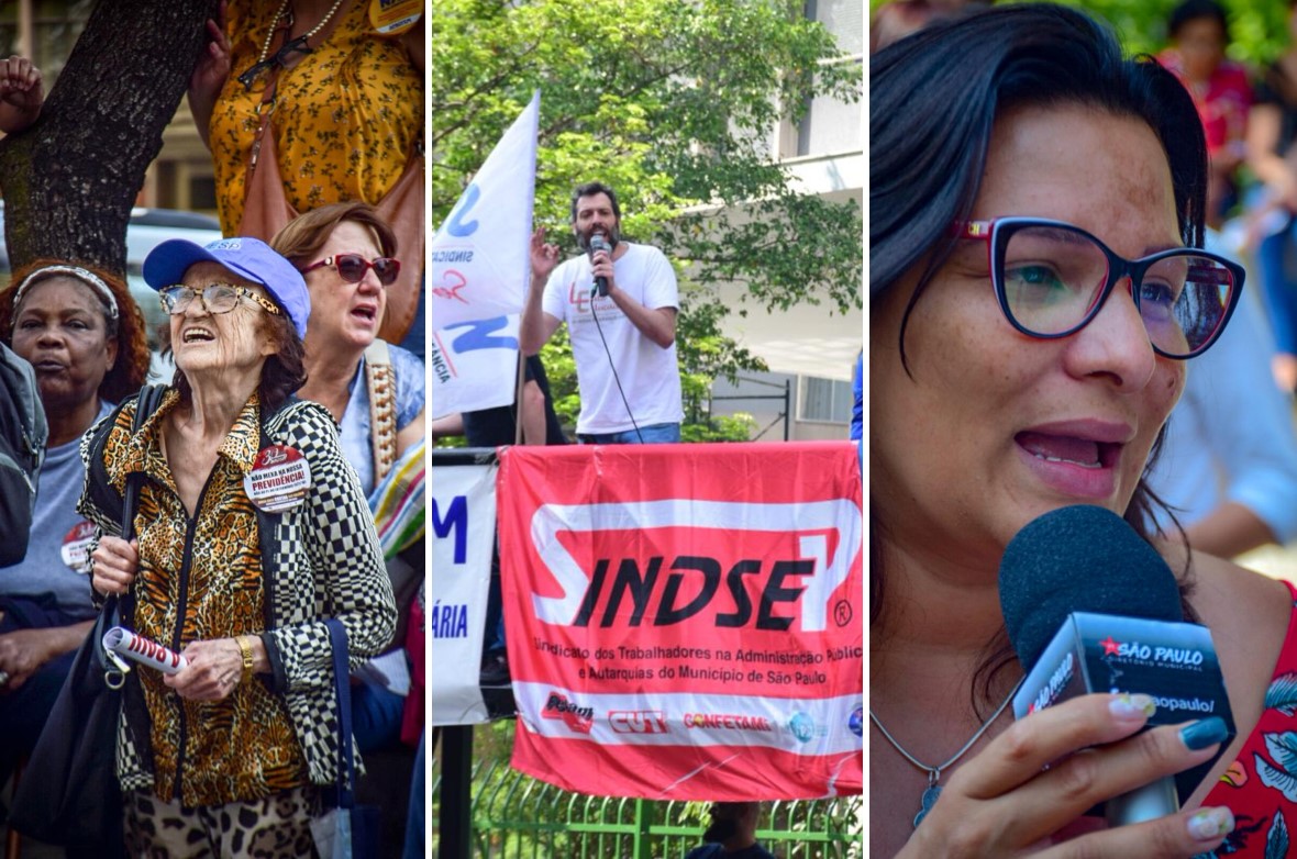 Servidores de São Paulo protestam contra a reforma municipal na Previdência