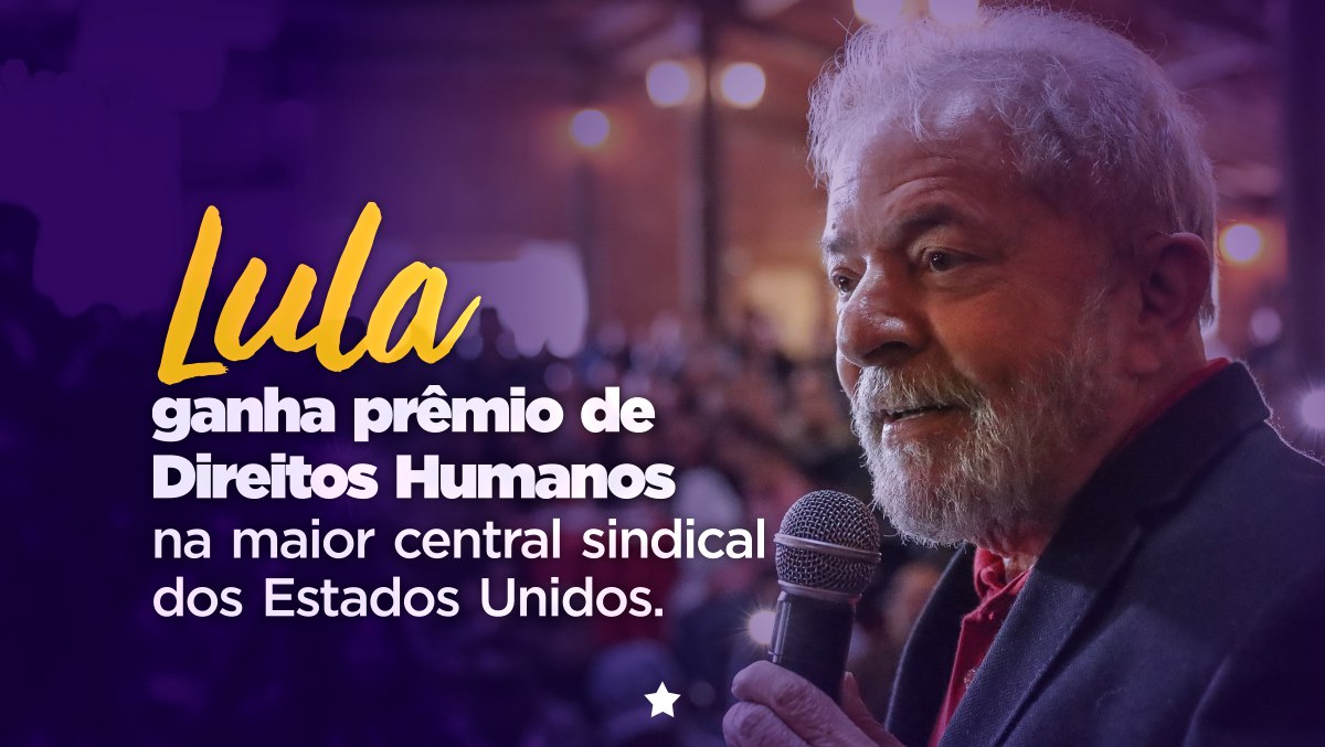 Lula recebe prêmio de Direitos Humanos da maior central sindical dos EUA