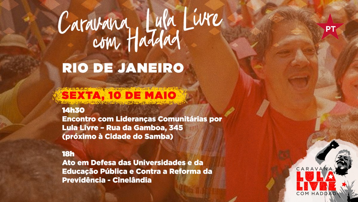 Caravana Lula Livre chega ao Rio contra cortes na educação