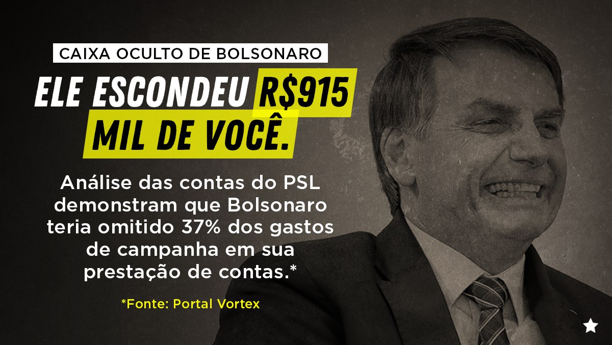 PSL e Bolsonaro mentiram ao TSE em desvio de mais de 900 mil nas eleições
