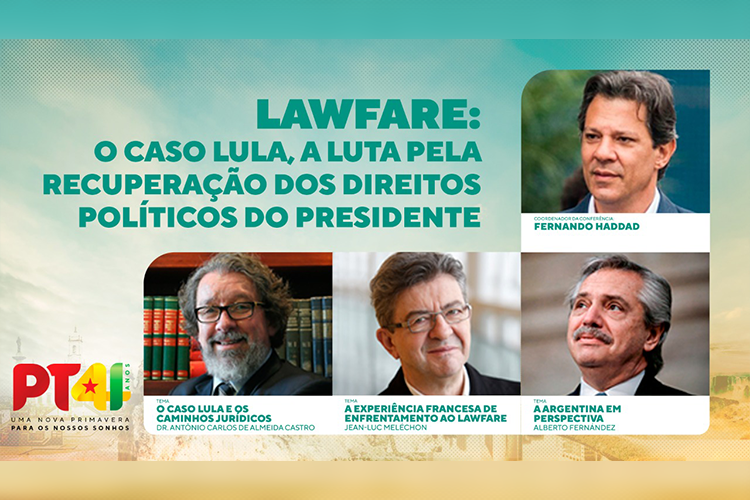 Agora, debate sobre o lawfare contra Lula com Alberto Fernández e Mélenchon