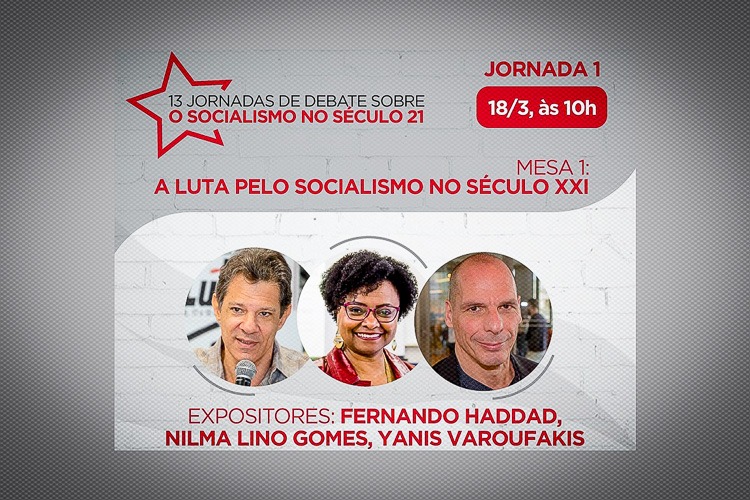Haddad, Nilma Lino e Varoufakis abrem jornadas sobre socialismo