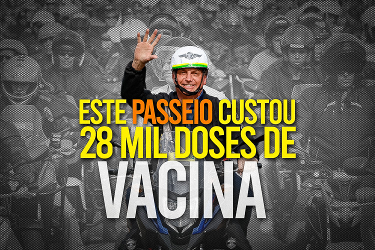 Passeio de moto de Bolsonaro daria para comprar 28 mil vacinas