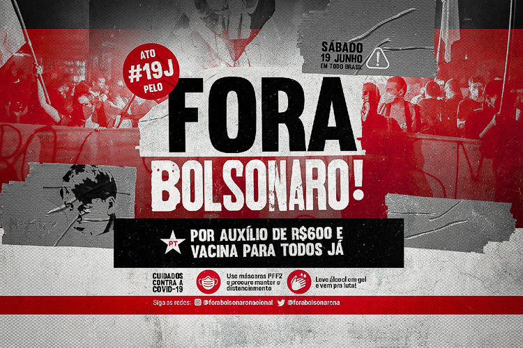 Campanha Nacional Fora Bolsonaro convoca novo ato para dia 19