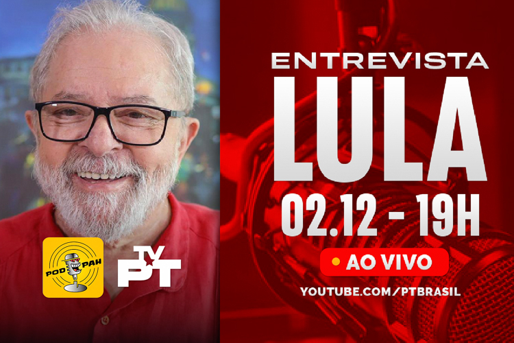 Assista à entrevista de Lula ao Podpah nesta quinta-feira (2), às 19h