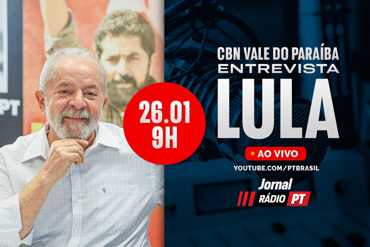 Lula dá entrevista à CBN Vale do Paraíba nesta quarta (26); assista aqui