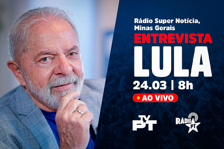 Nesta quinta (24), Lula fala à Rádio Super Notícia, de Belo Horizonte