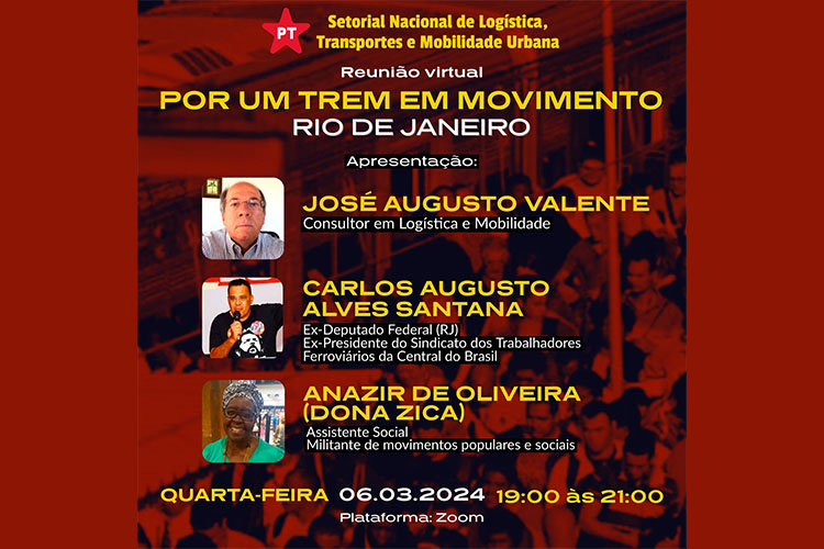 Setorial do PT faz reunião com o tema “Por um trem em movimento – Rio de Janeiro”