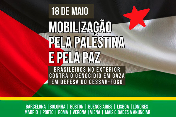 Atos vão mobilizar cidades do mundo por Palestina e paz, com apoio do PT