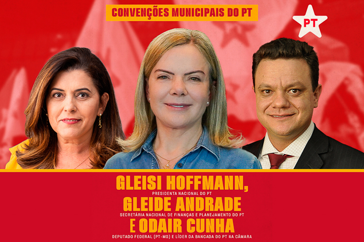 Gleisi, Gleide Andrade e Odair Cunha fortalecem pré-candidaturas do PT em quatro capitais