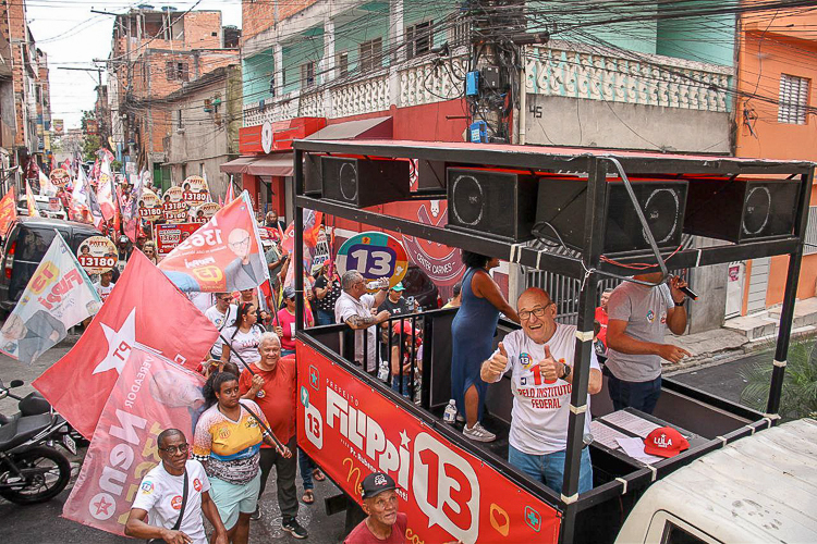 Em Diadema, Filippi (PT) recebe apoio de Haddad e Alckmin