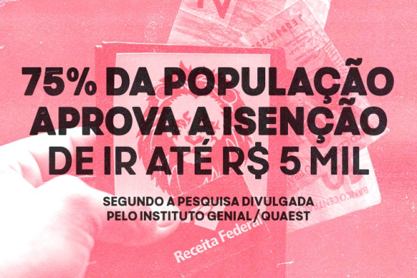 75% da população aprova a isenção de IR até R$ 5 mil