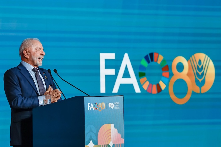 “A fome é política, não econômica”, diz Lula na FAO