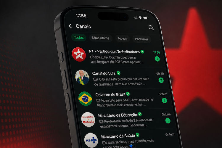 Lula e o PT na palma da mão: entre no canal oficial do partido no WhatsApp
