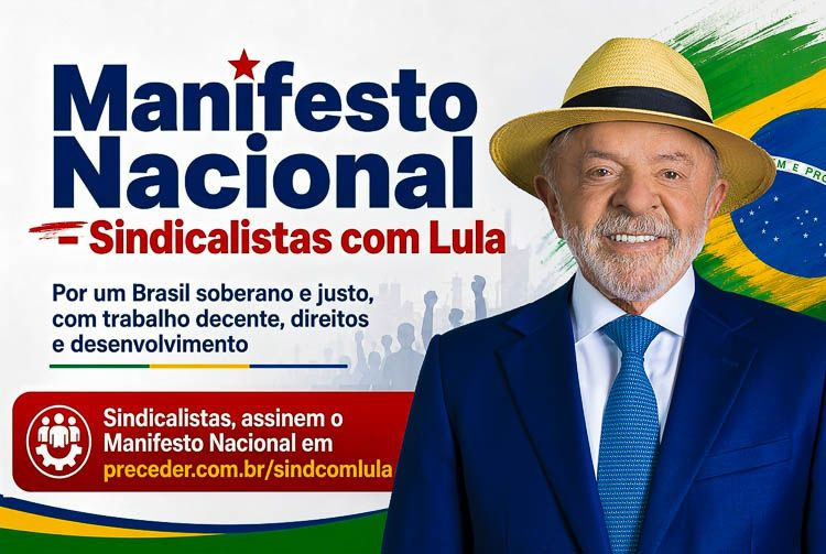 Movimento sindical lança manifesto em apoio à reeleição de Lula e Alckmin