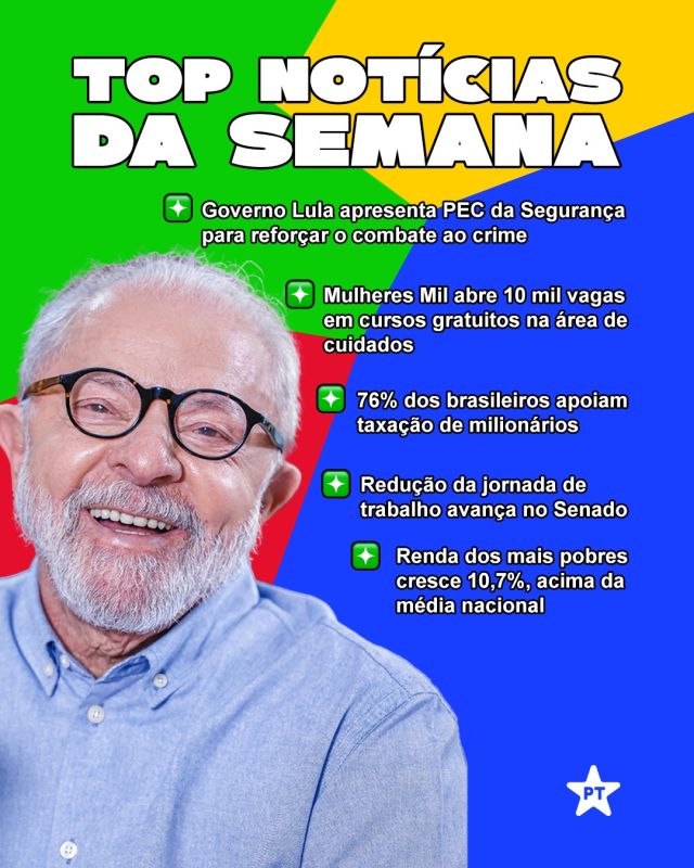 📢 Perdeu as principais notícias da semana? A gente te atualiza!
Toda semana, um resumo com os principais acontecimentos.
Acompanhe por aqui e acesse pt.org.br para ficar por dentro das novidades do Brasil e do mundo. 🌍✊